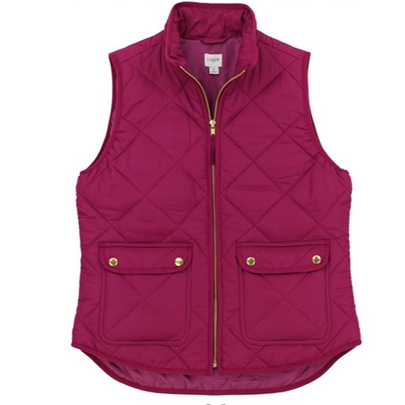 J. Crew Jackets & Blazers - J. Crew Quilted Magenta Vest